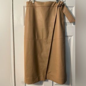 Ted Baker Tan faux leather wrap skirt